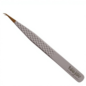 Pinza para Extensión de Pestañas TEEJAY ELT-5011 de 10 mm con Recubrimiento de Polvo Blanco, Curvada de 4 mm, con Agarre de Diamante y Punta Suave Logotipo Personalizado - Product Image 6