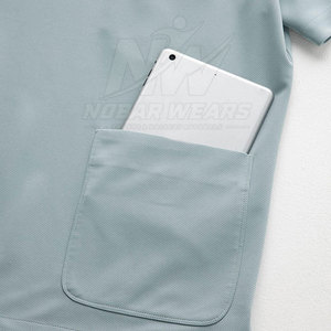 เสื้อสครับแพทย์คอวีเนื้อผ้านุ่มสำหรับคลินิก โรงพยาบาล ห้องปฏิบัติการ พร้อมบริการผลิตตามสั่ง - Product Image 3
