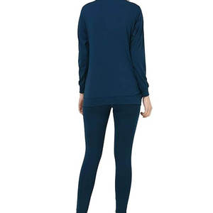 Chándal para mujer de color liso con cremallera completa, cuello alto, manga larga, transpirable, informal, para otoño, de elastano y poliéster, corte regular - Product Image 3