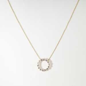 Collier minimaliste en or massif 10K 14K 18K avec 14 diamants ronds brillants de 1,42 ct, couleur E, clarté VVS, cultivés en laboratoire - Product Image 3