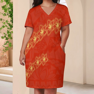 Vestidos de Talla Grande para Mujer, Estilo Polinesio, Vestidos Casuales para Fiesta, Diseño Samoano, Vestido Tribal, Oferta, Poliéster y Algodón, Verano - Product Image 2