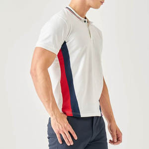 Polo Blanco de Manga Corta, Transpirable, de Algodón, con Bloques de Color, Informal, para Verano - Product Image 4