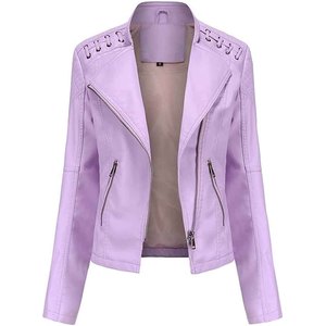 Chaqueta de Cuero para Mujer, Estilo Motero, Ajustada, Abrigo de Invierno Cálido, Personalizable con Logotipo, Venta al Por Mayor - Product Image 4