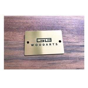 Custom Fashion Logo Charm Making Accessories Hardware Metal Embossed <b>Name</b> Plate - Product Image 1