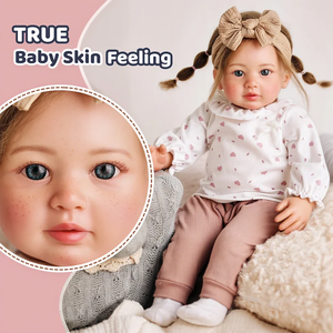 Poupée Reborn Babeside Candy de 22 pouces, petite fille tachetée, tête et membres en vinyle, corps en tissu, poupée bébé Reborn - Product Image 4