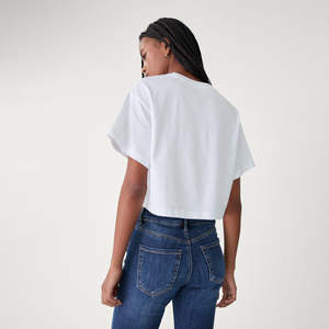 Haut court côtelé à carreaux élégant pour femme, coupe classique, décontracté, respirant, 100 % coton, idéal pour l'été - Product Image 4