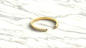 เครื่องประดับชั้นดี แหวนทองชุบ 14K 18K แบบเปิดประดับเพชร แหวนเพชรทรงกลมเพาะเลี้ยงแบบซ้อนได้ แหวนฝังเพชรแบบไมโครเพฟ รับผลิตแบบ OEM - Product Image 3