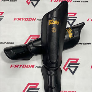 Protectores de Piernas de Piel de Vacuno Genuina Fairtex con Logotipo Personalizado, Nuevo Diseño, para Entrenamiento de Boxeo, Kickboxing, Muay Thai, Venta al Por Mayor - Product Image 2