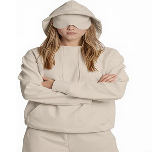 Wholesale Women's Winter Hooded Sweatshirt with Front Logo Custom Brand Supplier-Fleece Fabric Quick-drying & Breathable - Product Image 3