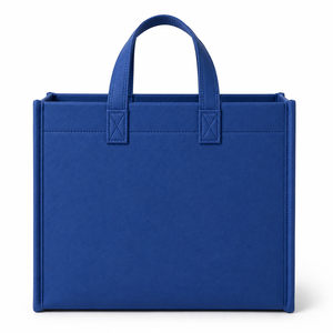 Sac fourre-tout bleu non tissé avec soufflet, réutilisable pour le commerce de détail et l'emballage, idéal pour la vente en gros - Product Image 4