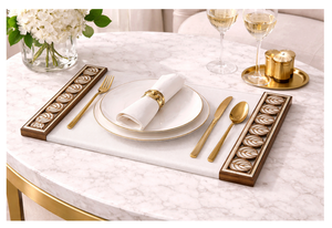 Luxury Mother of Pearl Inlay Acrylic Wood <b>Handle</b> Serving Tray Arabic Style Handmade Rectangular Decorative Tray Ramadan & Eid - Product Image 4