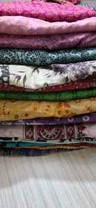 Recycled Silk Saree Scraps Art Craft Projects Eco-Friendly Mulberry Silk <b>Fabric</b> Remnants Tricot 100D Heavyweight - Product Image 2