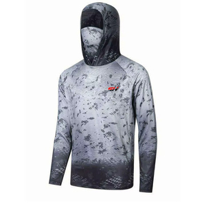 Sudadera con capucha de pesca para hombre con protección solar, camisa de manga larga de alto rendimiento para aventuras de pesca al aire libre y deportes acuáticos - Product Image 1