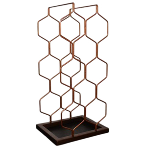 Estante para Botellas de Vino Vintage de Metal y Madera, Soporte y Organizador de Botellas de Vino de Madera de Mango Natural a Excelente Precio - Product Image 6