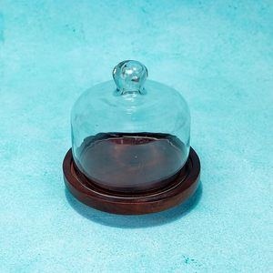 Acacia Wood <b>Cake</b> <b>Stand</b> with Glass Dome Compact Wooden <b>Cake</b> Dessert Display <b>Stand</b> Glass Cloche for Cupcakes Pastries Small <b>Cakes</b> - Product Image 4