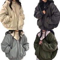 Manteau d'hiver rembourré en coton avec doublure polaire réversible en polyester acrylique OEM pour femme, veste épaisse à capuche zippée style coréen