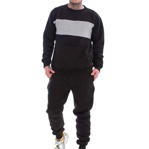 Survêtement à col rond pour homme en molleton de coton premium, tenue de sport décontractée, vêtement d'entraînement, survêtement à col rond pour homme en tissu doux, ensemble de jogging - Product Image 1