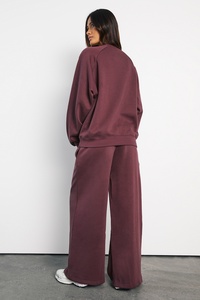 Pantalon de jogging ample bordeaux pour femme, en polyester et coton, coupe oversize, qualité supérieure OEM - Product Image 6