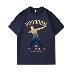 เสื้อยืดคอตตอนแท้ 100% น้ำหนัก 260 กรัม สไตล์วินเทจ ระบายอากาศได้ดี เป็นมิตรกับสิ่งแวดล้อม พิมพ์ลายโป๊กบาและนักฟุตบอลชื่อดังตามสั่ง ขายส่ง - Product Image 1