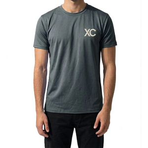 T-shirt pour homme de qualité supérieure, gris foncé, manches courtes, col rond, coupe classique, 100% coton jersey tricoté, couleur unie, sans motif - Product Image 5