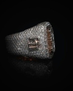 <b>Iced</b> Out VVS1 Moissanite Letter <b>Ring</b> Hip Hop Jewelry Custom Bust Down Rapper <b>Ring</b> Mens Bling Statement <b>Ring</b> Personalized Gift - Product Image 1
