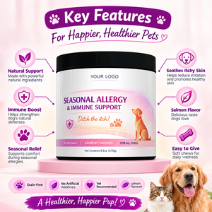 Fórmula Recomendada por Veterinarios para Aliviar la Picazón en la Piel, para Todas las Razas y Tamaños de Perros, Probiótico Orgánico para Perros, Alergias, Inmunidad, Masticables Suaves con Sabor a Pollo - Product Image 3