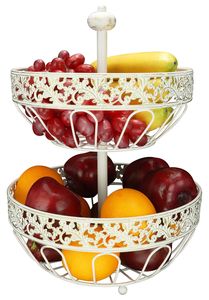 Modern 2 Tier <b>Kitchen</b> Fruit Storage Basket <b>Vegetable</b> <b>Rack</b> Luxury Design for home decor centerpiece - Product Image 5