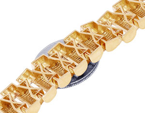 Popular Hot Sale Iced Jewelz 20mm D VVS Quality Moissanite Micro Pave Hip Hop Miami Cuban Link Unisex <b>Gold</b> Plated Bracelet - Product Image 3