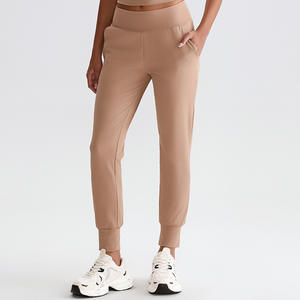 Pantalon de sport à séchage rapide pour femme, jogging d'entraînement, pantalon de survêtement à taille élastique et chevilles côtelées, prix bas - Product Image 2