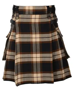 OEM Customized Scottish Men's 5 yard Mackenzie Tartan Kilts Traditional Scottish Highland Dress 13oz Kilt