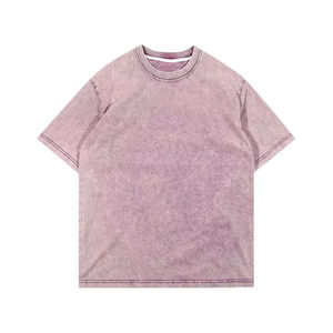 เสื้อยืดเดนิมทรงโอเวอร์ไซส์ แขนสั้น คอกลม สีพื้น ผ้าฝ้ายลำลอง สำหรับผู้ชาย - Product Image 2