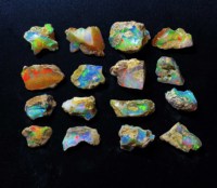 Lot de pierres précieuses d'opale éthiopienne naturelle multi-feu, brutes et non taillées, 13-29 mm, 100 carats, pour la création de bijoux