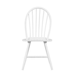 Set di 2 Sedie da Pranzo in Legno Stile Rustico con Finitura Bianca, Arredamento Casual per Cucina con Design Tradizionale dello Schienale Windsor - Product Image 2