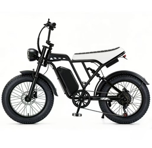 Bicicleta eléctrica de montaña deportiva con neumáticos de nieve retro 20*4, batería de litio de 48V 15AH, doble suspensión, frenos de disco dobles. - Product Image 2