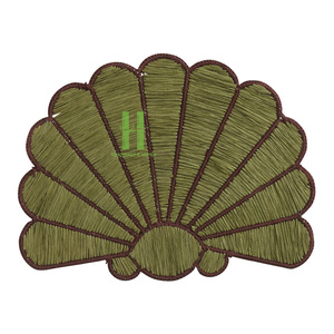 Eco-friendly Bohemian Seagrass Charger Plate <b>Wall</b> Decoration Flower Placemat Home <b>Table</b> Mats 35cm Diameter HNH Craft OEM Made - Product Image 6