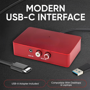Audio to USB 2.0 Capture & Live Streaming Device, Record from 3.5mm Aux or RCA, USB-C Interface, Plug & Play for PC - Product Image 2