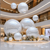 Boule miroir gonflable blanche géante réfléchissante pour décoration de mariage, fête, événement de luxe