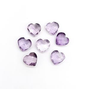 Ametyste rose facettée, sculptée à la main en forme de cœur, pierre précieuse pour la création de bijoux, 8 mm, améthyste naturelle, pierre précieuse en vrac, sculpture briolette. - Product Image 2