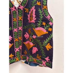 Chaleco de Terciopelo Unisex, Hecho a Mano, con Bordado Largo, Estilo Boho Chic, Chaqueta Casual para Mujer - Product Image 3