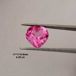 Saphir rose de qualité supérieure créé en laboratoire, taille cœur, pierre précieuse non montée, clarté brillante, rubis synthétique pour la fabrication de bijoux fins - Product Image 1