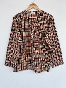 Ensemble de pyjama en coton 100% pour femmes, manches courtes, boutonné, vêtements de nuit, coupe classique, motif à carreaux, vêtements décontractés pour la maison - Product Image 4
