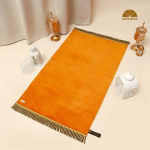 Tapis de prière islamique doré pour adulte, grand modèle 115x65cm, en fausse fourrure à poils ras de qualité supérieure, avec coussin en mousse et simili cuir, antidérapant, décoratif pour la maison - Product Image 5