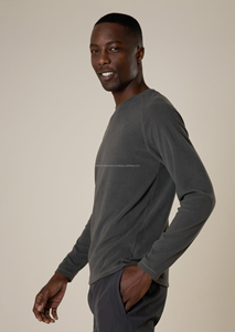 เสื้อสเวตเตอร์ของผู้ชายแบบปกติพอดีตัวฤดูหนาววัสดุซักแบบกรดปักลายสีพื้นดีไซน์ใหม่ผ้าโพลีเอสเตอร์/ ผ้าฝ้ายด้านหน้า - Product Image 3