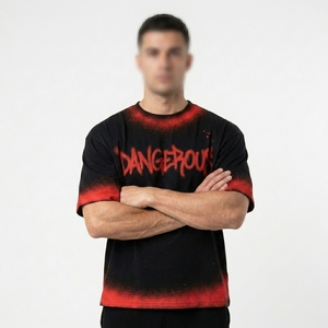 Custom Logo Men's Casual <b>Spray</b> Dye Tee Shirt Plain Gym and Streetwear T-Shirts Bulk Wholesale Factory Price - Product Image 5
