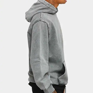 เสื้อฮู้ดดี้สตรีทแวร์ขนาดใหญ่พิเศษ ดีไซน์แบบฟอกสีด้วยเทคนิค Acid Wash ผลิตจากผ้าฝ้ายคุณภาพพรีเมียม - Product Image 3