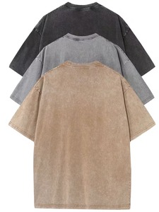 Men's Oversized Solid Color Washed Cotton TShirt <b>Short</b> <b>Sleeve</b> O-Neck Casual Jersey Blank Breathable Knitted Fit Soft and Comfort - Product Image 2
