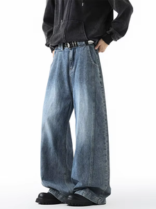 Pantalones vaqueros negros transpirables de cintura media para hombre, estilo americano, corte recto, holgados, estilo vintage, informales, para primavera y otoño - Product Image 4
