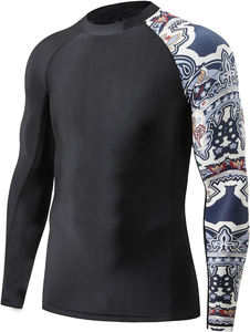 T-shirt de surf à manches courtes pour homme, personnalisé, sérigraphié, respirant, en Spandex/Polyester, à séchage rapide, pour MMA (Rash Guard) - Vente en gros - Product Image 3