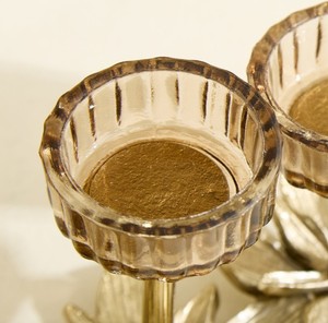 Natural Gold Metal Durable 4-Cup Tea Light Candle Holder Eco-Friendly Handmade Home <b>Decor</b> Christmas Easter <b>Table</b> - Product Image 4