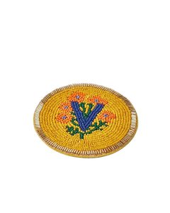 <b>Beaded</b> <b>Coaster</b> Set of 6: Handmade Multi coloured Table Decor - Product Image 2